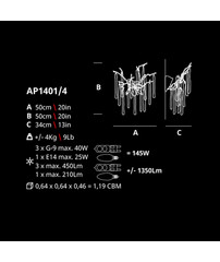 SERIP Glamour AP1401/4 wall lamp